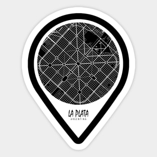 La Plata, Argentina City Map - Travel Pin Sticker